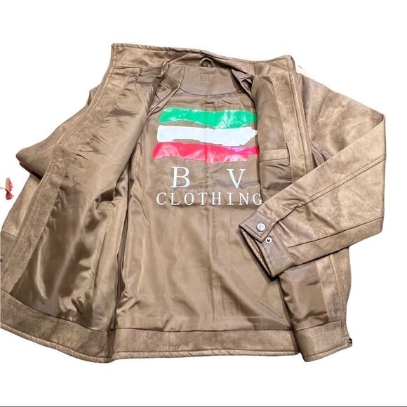 Men’s BV CLOTHING SUEDE tan leather M Jacket. - Picture 3 of 9